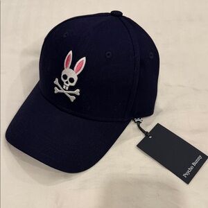 Psycho Bunny Navy Cap with Skull and Bunny Emblem